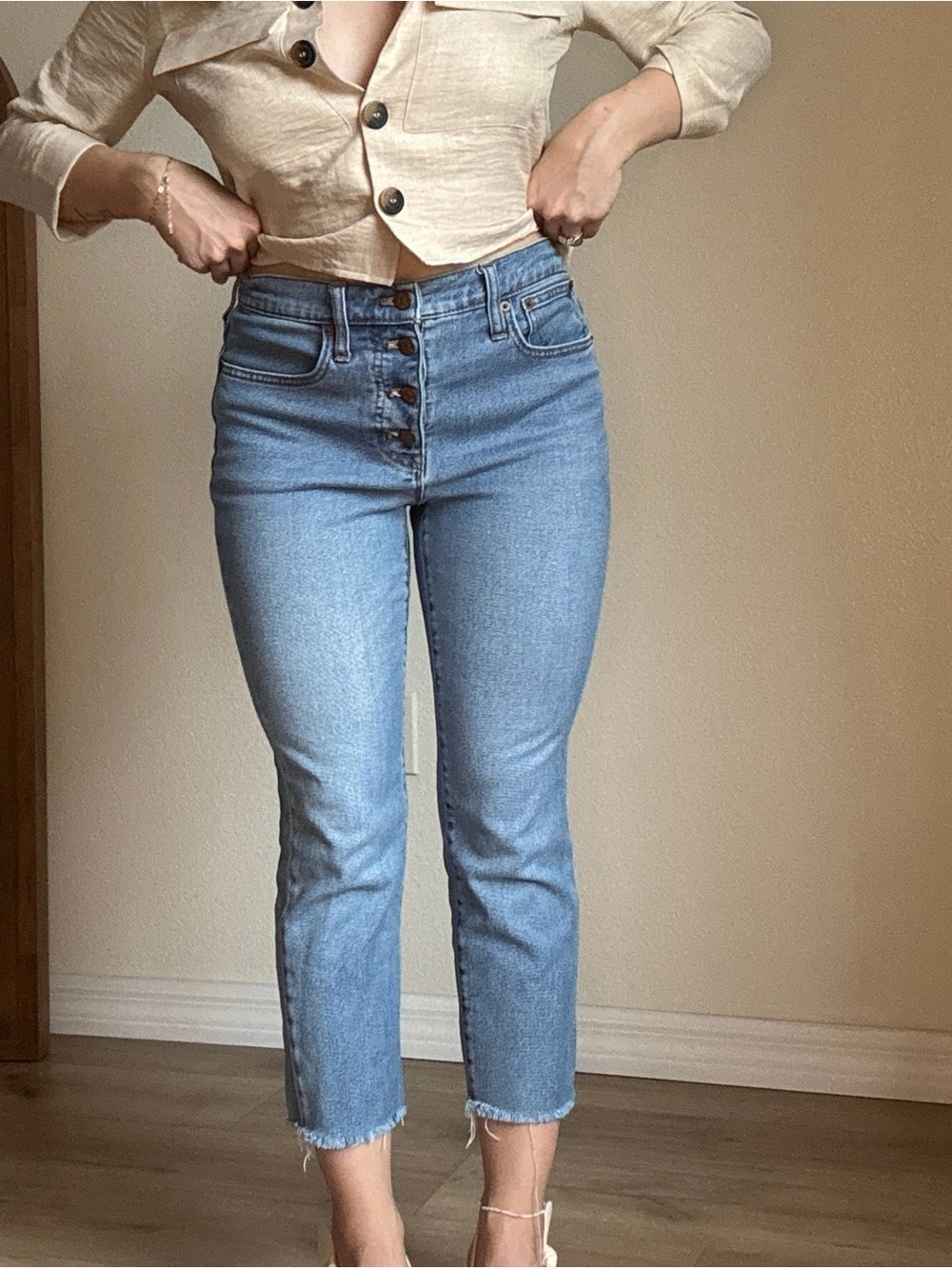 J. Crew Light Blue High-Rise Ankle Cropped Jeans